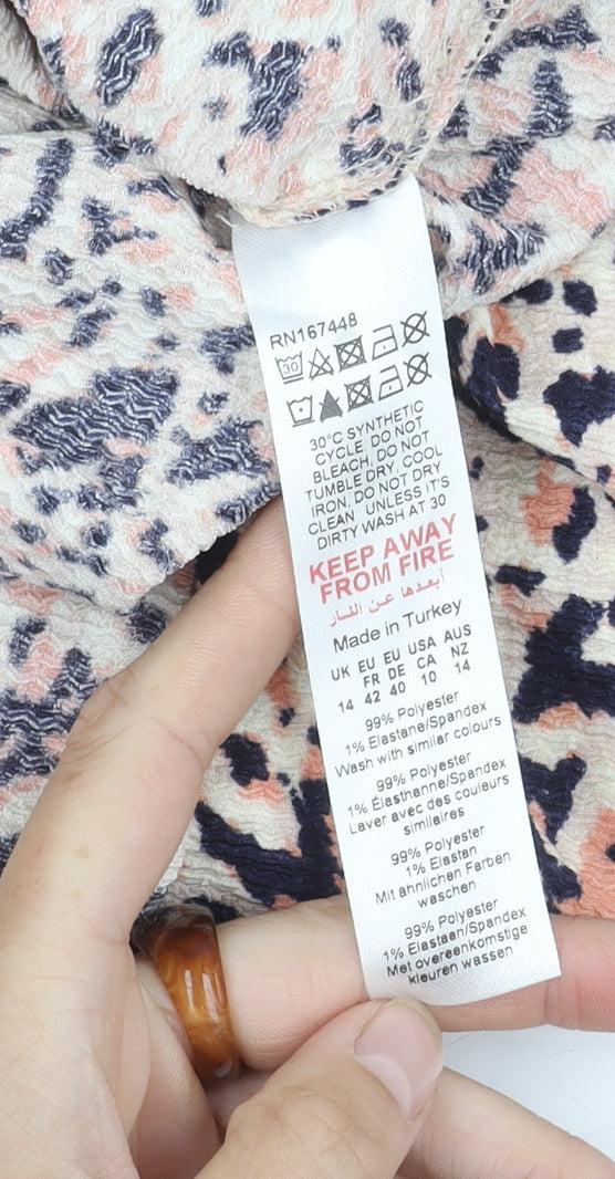 Dorothy Perkins Women's Animal Print Knee Length Dress - Size 14