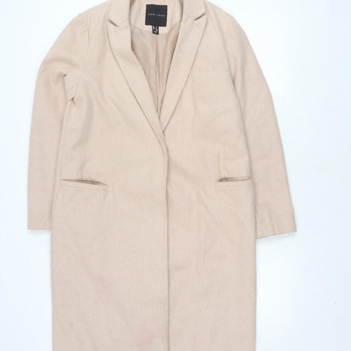 New Look Women's Beige Mid-Length Overcoat Size 12