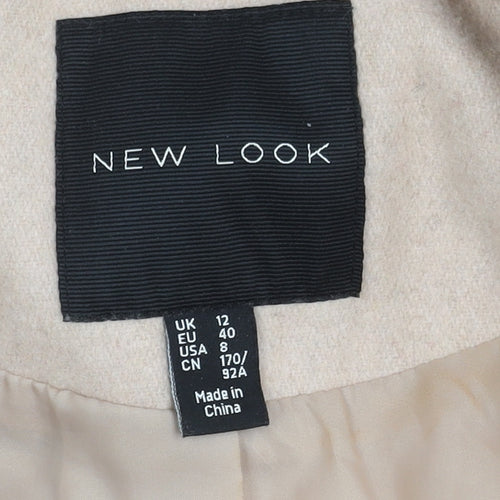 New Look Women's Beige Mid-Length Overcoat Size 12