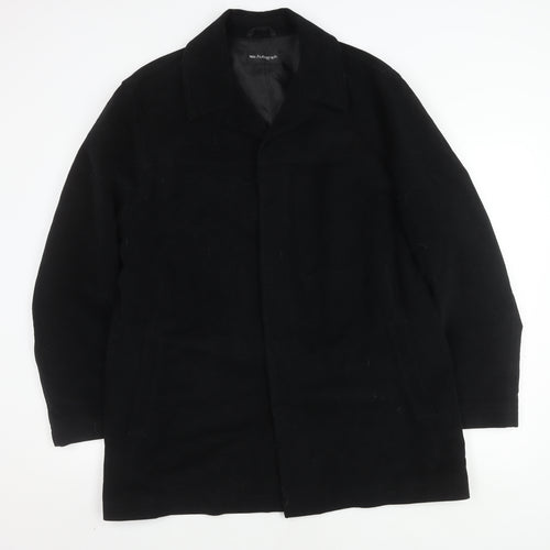 Marks and Spencer Women's Black Coat - Size L, Water Repellent