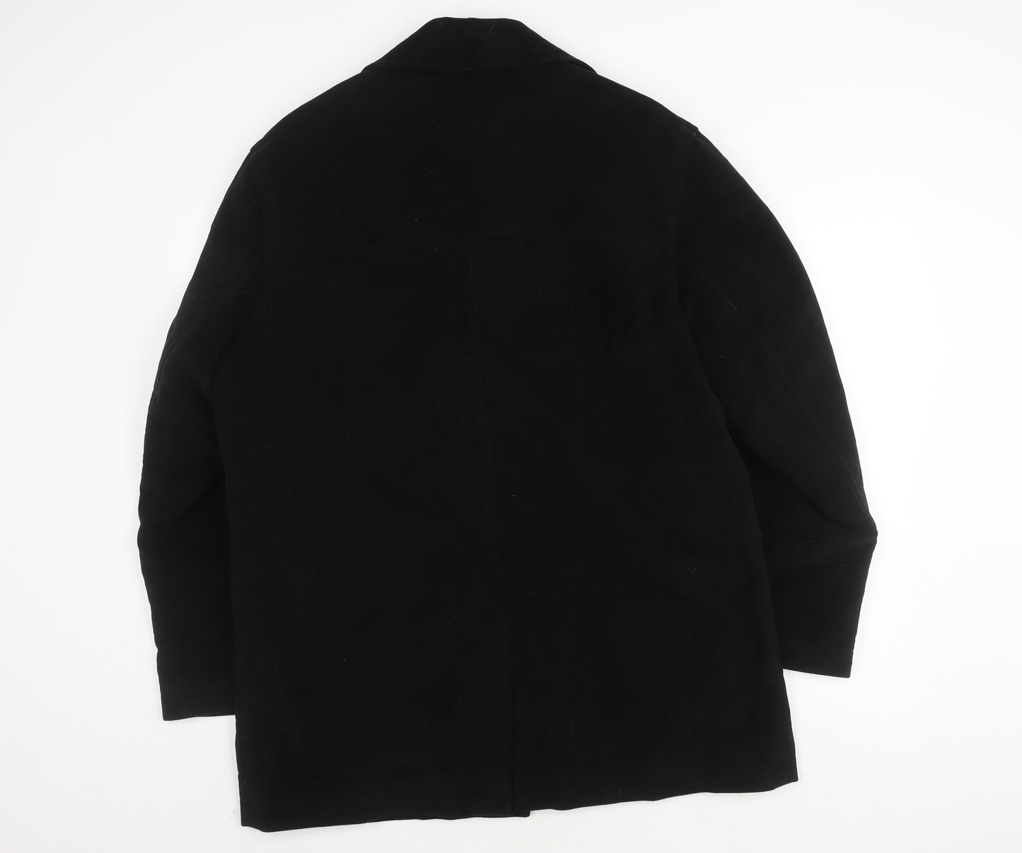 Marks and Spencer Women's Black Coat - Size L, Water Repellent