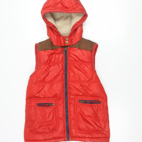 River Island Women's Red Hooded Waistcoat Size 12