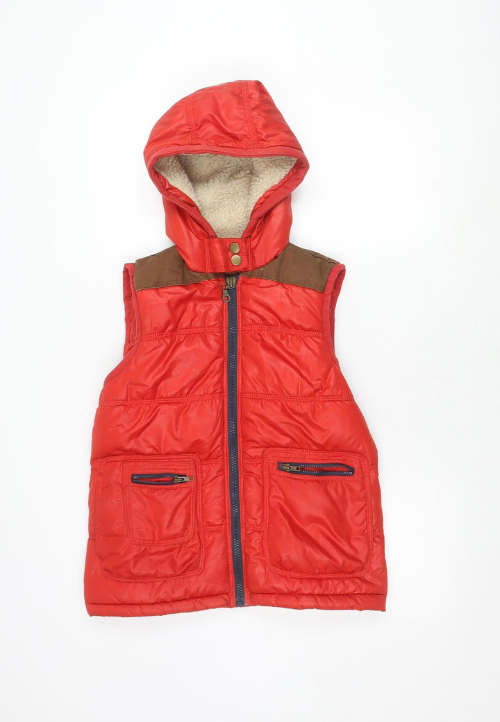 River Island Women's Red Hooded Waistcoat Size 12
