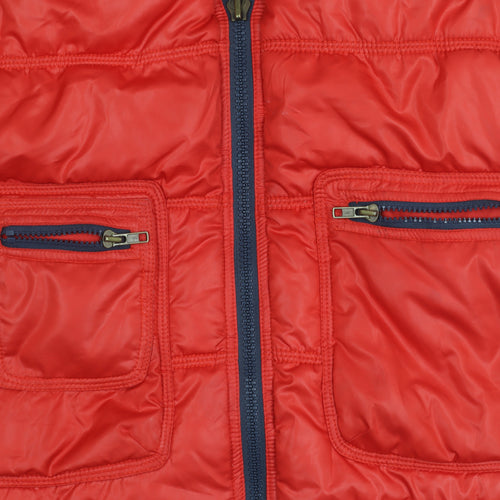 River Island Women's Red Hooded Waistcoat Size 12