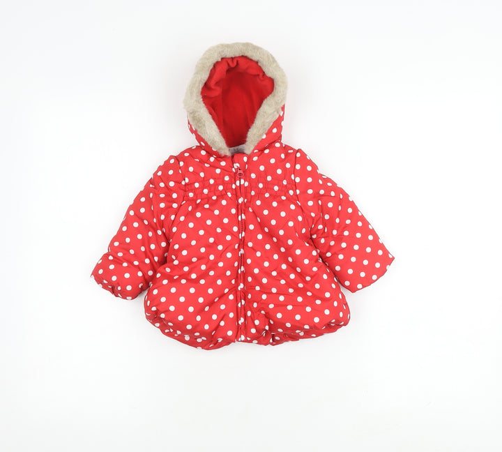 Mini Club Girls Red Puffer Jacket 6-9 Months