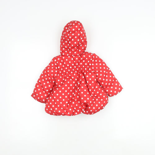 Mini Club Girls Red Puffer Jacket 6-9 Months
