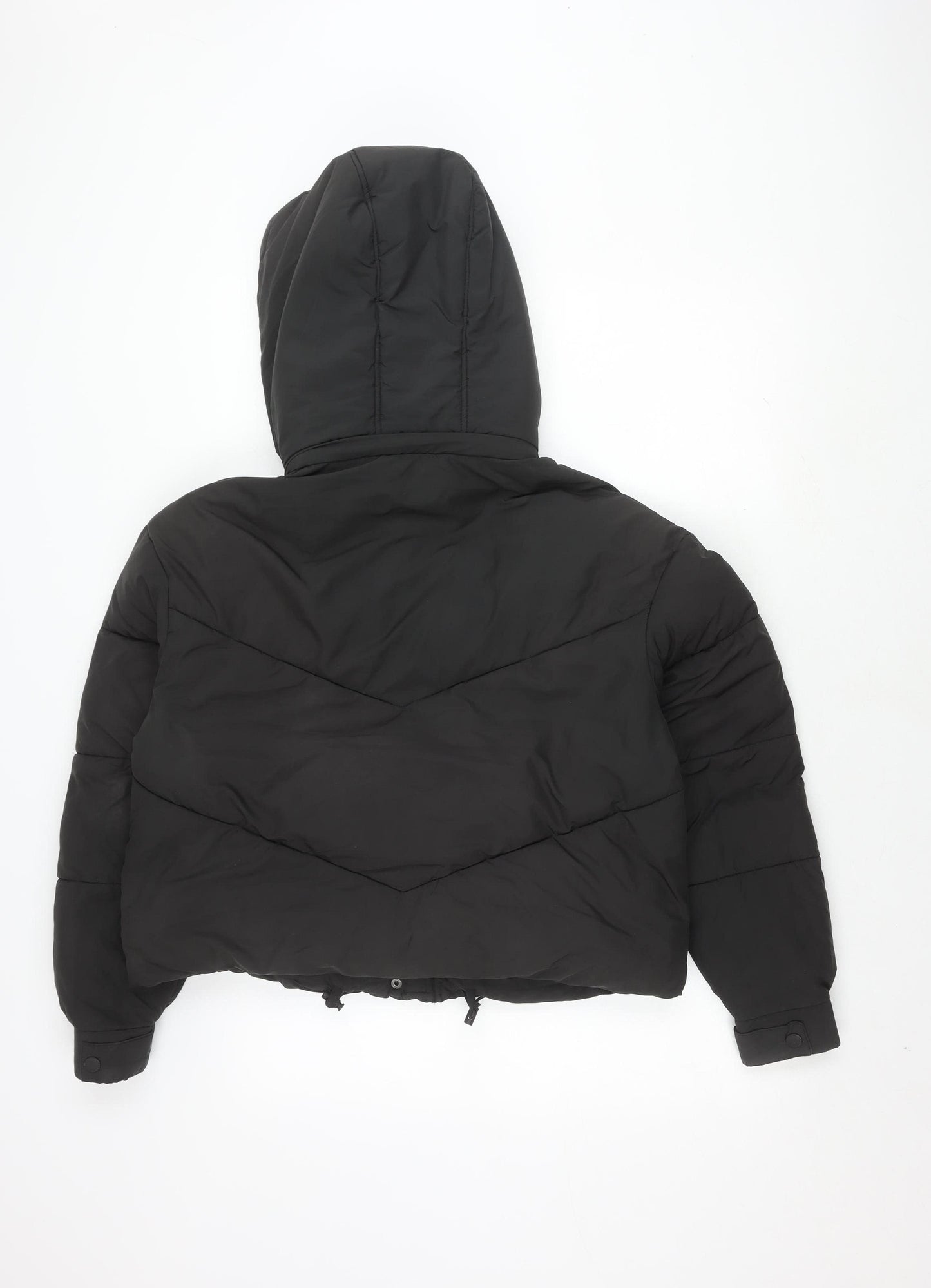 Jack Wills Women's Black Puffer Jacket Size 8, Hooded