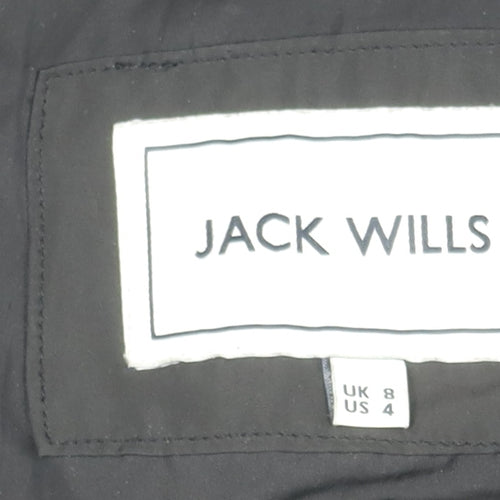 Jack Wills Women's Black Puffer Jacket Size 8, Hooded