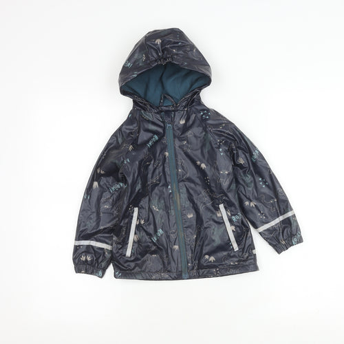 Lupilu Boys Black Dinosaur Rain Coat 2-4 Years, Waterproof, Hooded