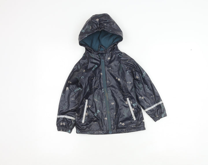Lupilu Boys Black Dinosaur Rain Coat 2-4 Years, Waterproof, Hooded