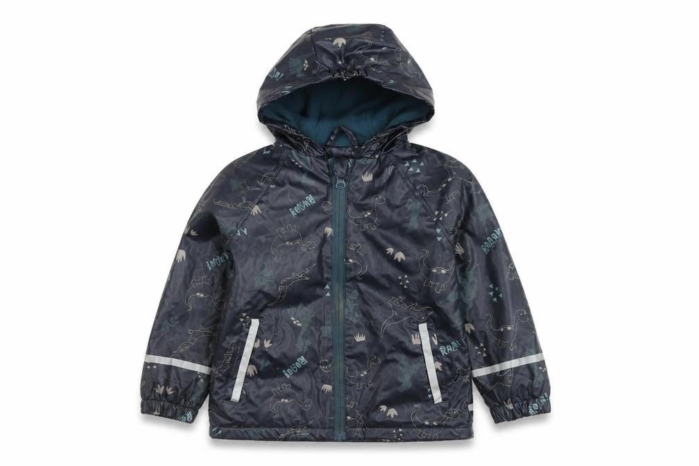 Lupilu Boys Black Dinosaur Rain Coat 2-4 Years, Waterproof, Hooded