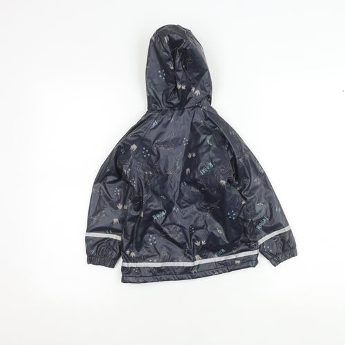 Lupilu Boys Black Dinosaur Rain Coat 2-4 Years, Waterproof, Hooded