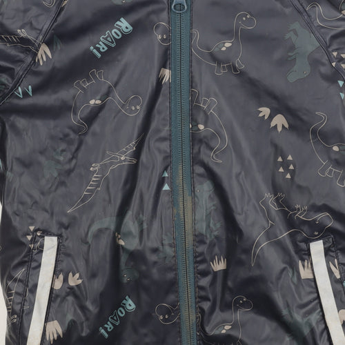 Lupilu Boys Black Dinosaur Rain Coat 2-4 Years, Waterproof, Hooded