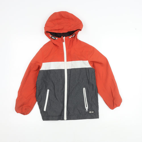 Next Boys Orange Colourblock Hooded Jacket - 11 Years