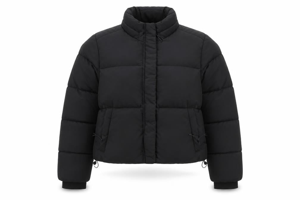 Front view of Cotton On Women's Black XL Puffer Jacket Winter