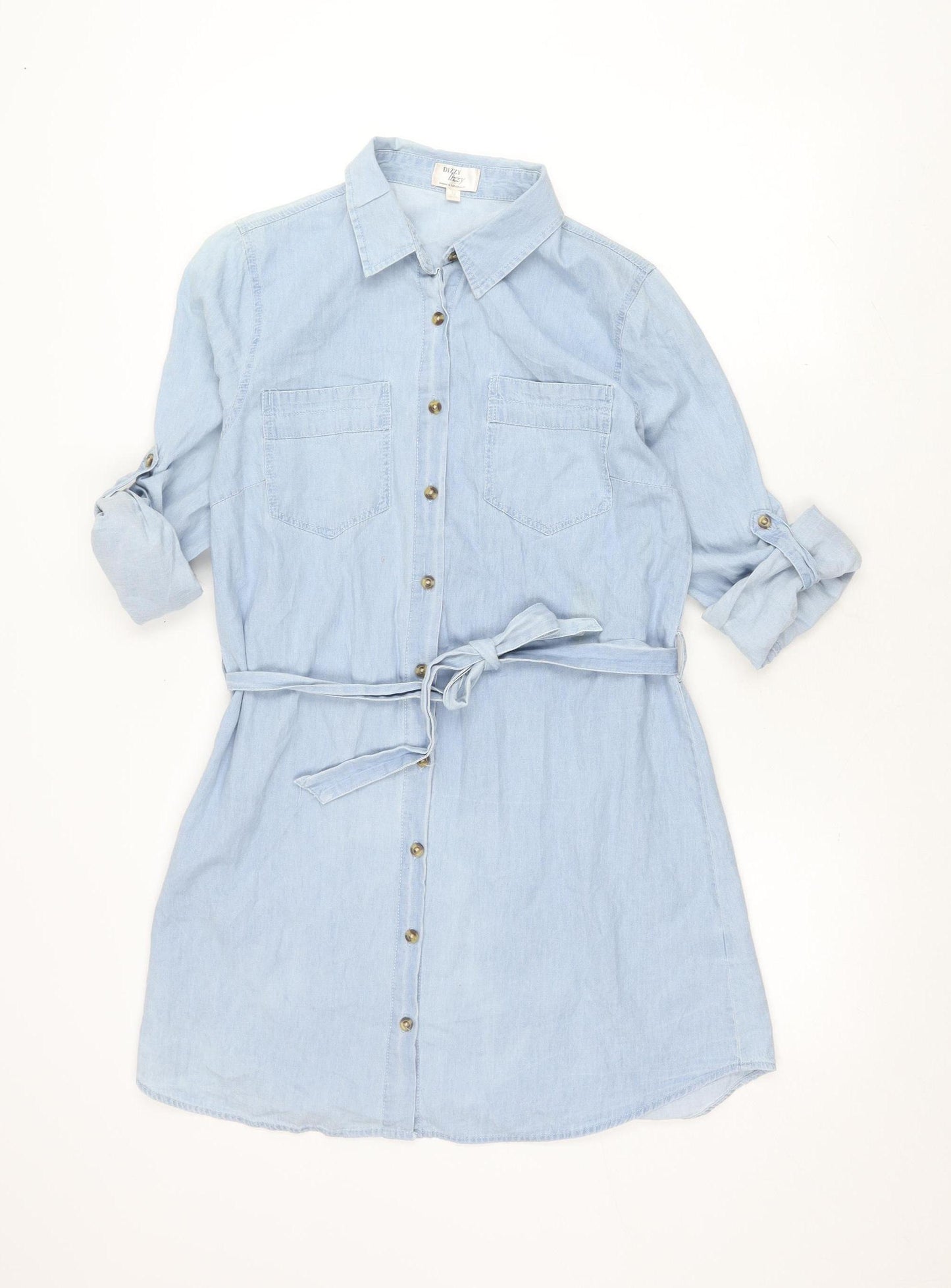 Dizzy Lizzy Women's Blue Shirt Dress, Size M, Casual Style