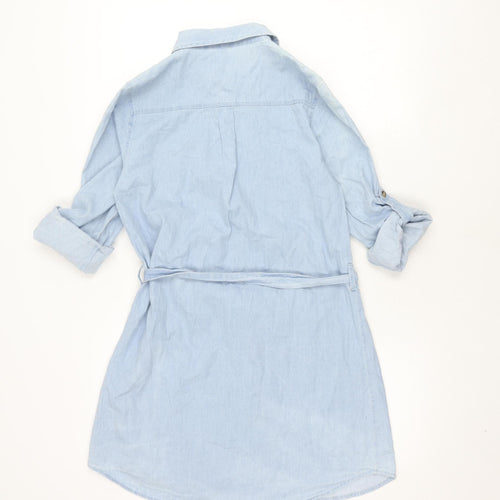 Dizzy Lizzy Women's Blue Shirt Dress, Size M, Casual Style