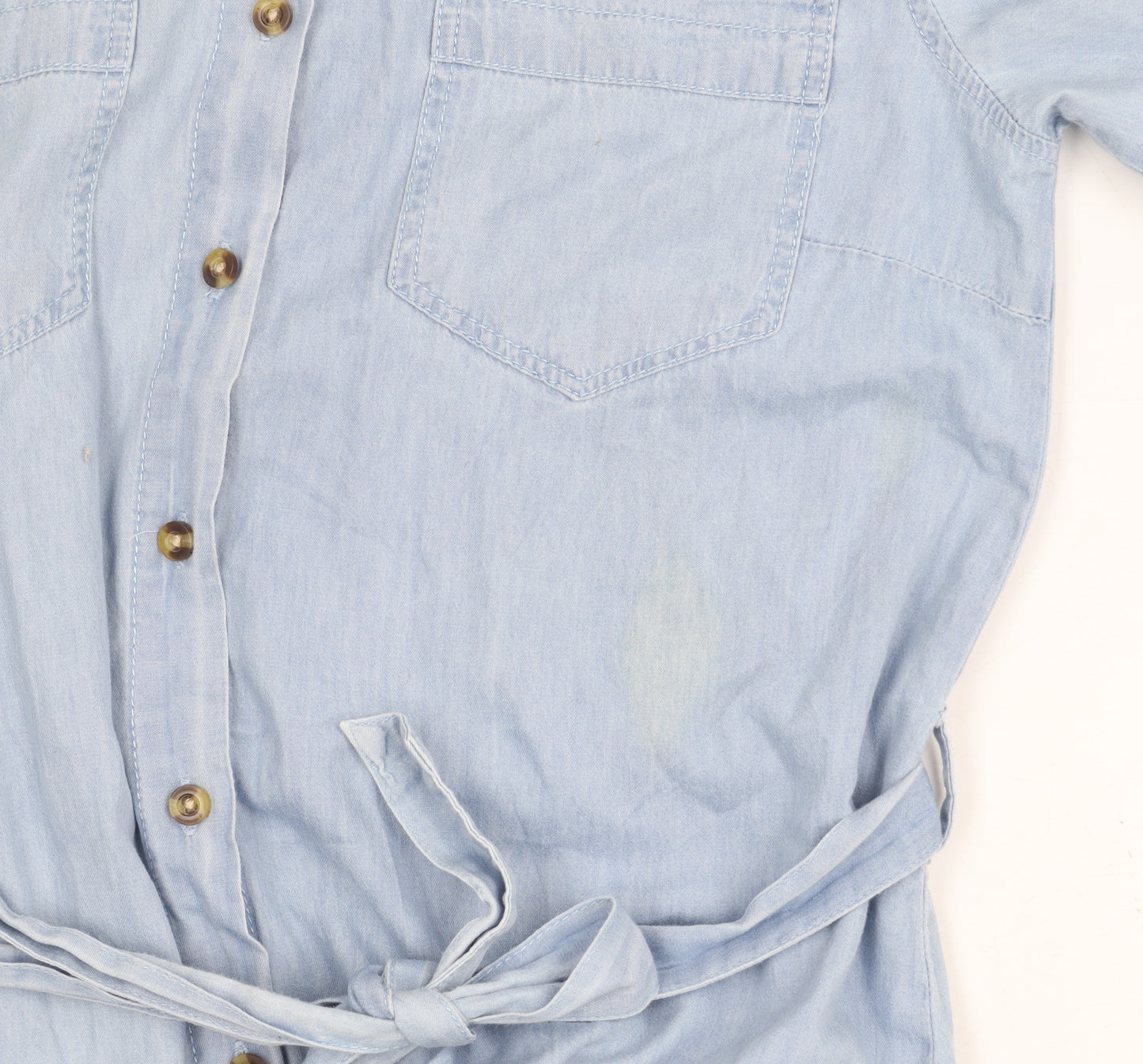 Dizzy Lizzy Women's Blue Shirt Dress, Size M, Casual Style