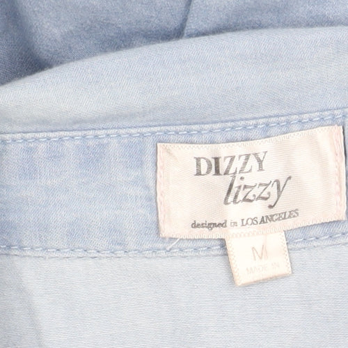 Dizzy Lizzy Women's Blue Shirt Dress, Size M, Casual Style