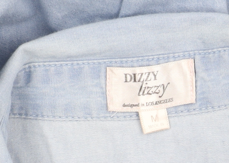 Dizzy Lizzy Women's Blue Shirt Dress, Size M, Casual Style