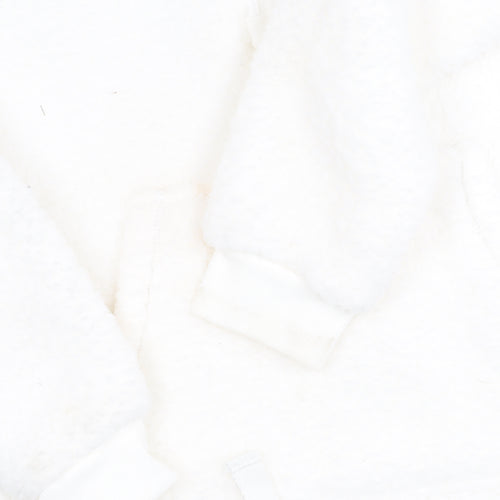 Fat Face Women's White Hoodie Size 8, Zip Fleece