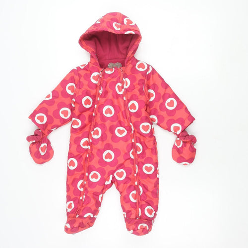 Marks and Spencer Pink Floral Snowsuit, 3-6 Months, Hooded