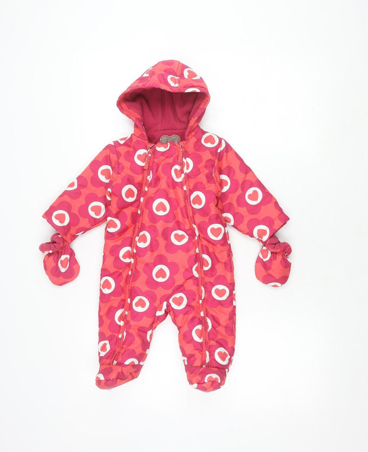 Marks and Spencer Pink Floral Snowsuit, 3-6 Months, Hooded
