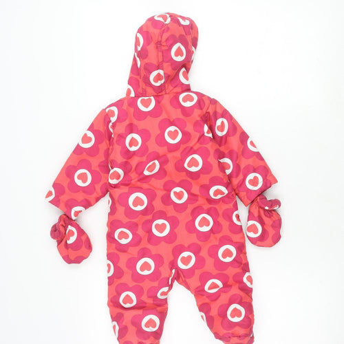 Marks and Spencer Pink Floral Snowsuit, 3-6 Months, Hooded