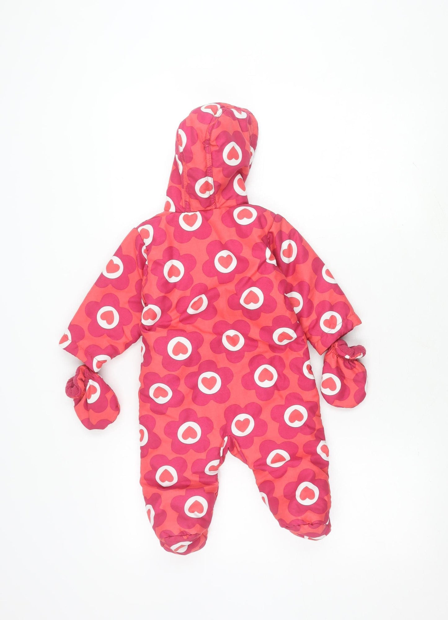 Marks and Spencer Pink Floral Snowsuit, 3-6 Months, Hooded