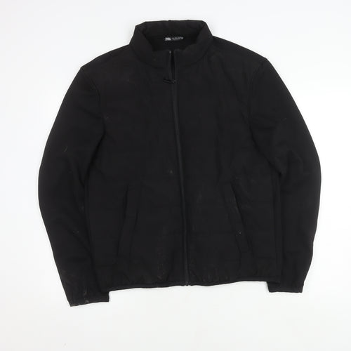Zara Men's Black Basic Jacket L Casual Workwear