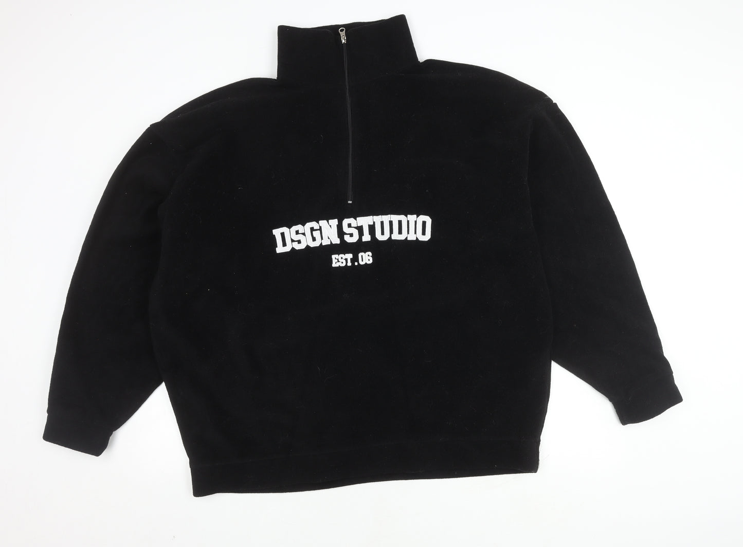 Boohoo Women's Black Full Zip Sweatshirt Size 16