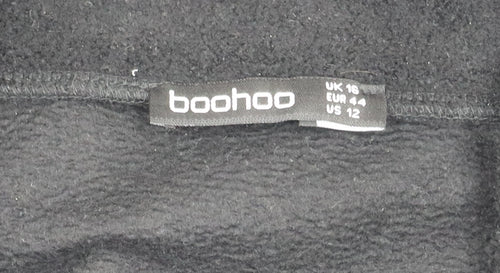 Boohoo Women's Black Full Zip Sweatshirt Size 16