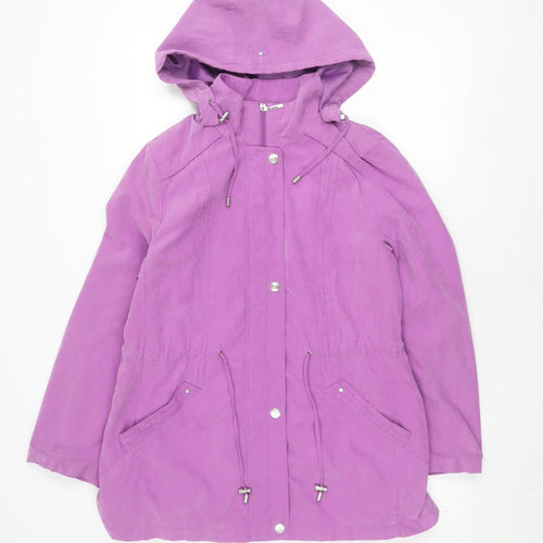 Bm Collection Women's Purple Mid-Length Hooded Jacket
