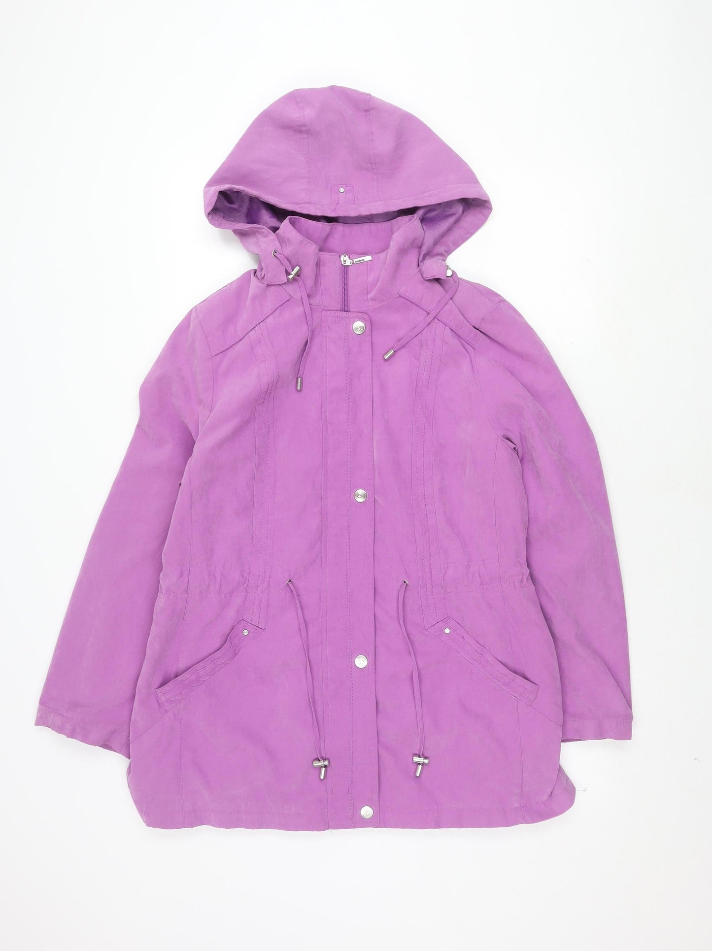 Bm Collection Women's Purple Mid-Length Hooded Jacket