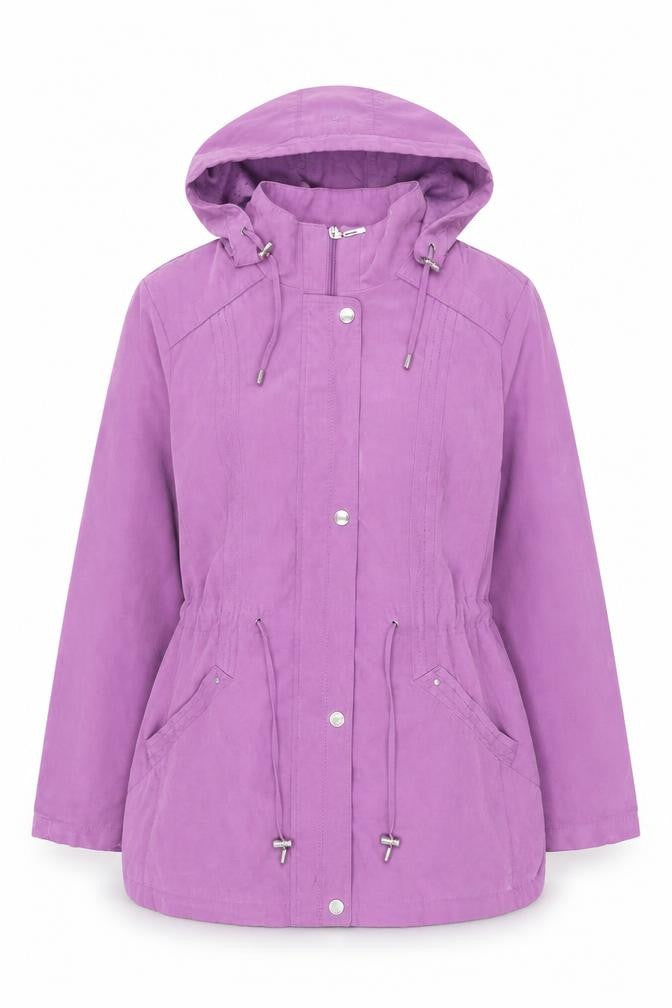 Bonmarché Women's Purple Mid-Length Hooded Jacket