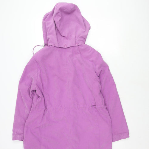 Bm Collection Women's Purple Mid-Length Hooded Jacket