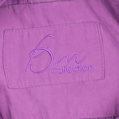 Bm Collection Women's Purple Mid-Length Hooded Jacket