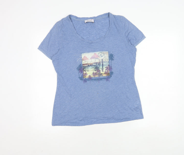 Marks and Spencer Women's Blue T-Shirt Size 12 Casual