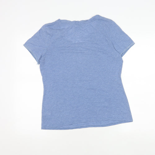 Marks and Spencer Women's Blue T-Shirt Size 12 Casual