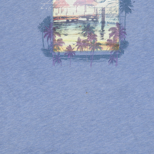 Marks and Spencer Women's Blue T-Shirt Size 12 Casual