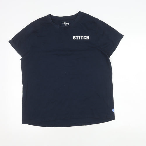 Disney Unisex Adults Blue Stitch T-Shirt L