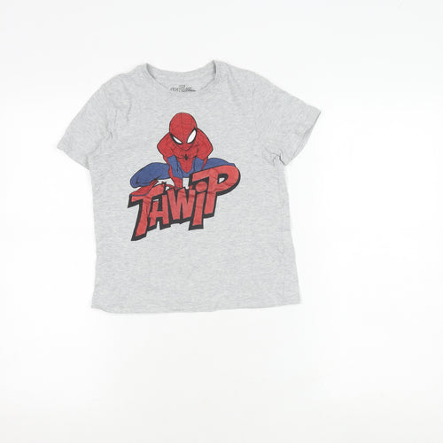 C&A Boys Grey Spider-Man T-Shirt 7 Years, Superhero Graphic