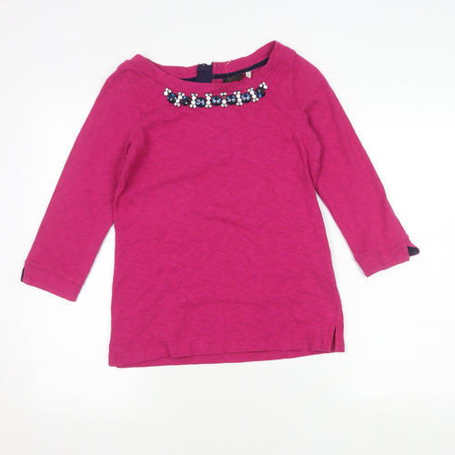 Joules Women's Pink XS Beaded Boat Neck Top