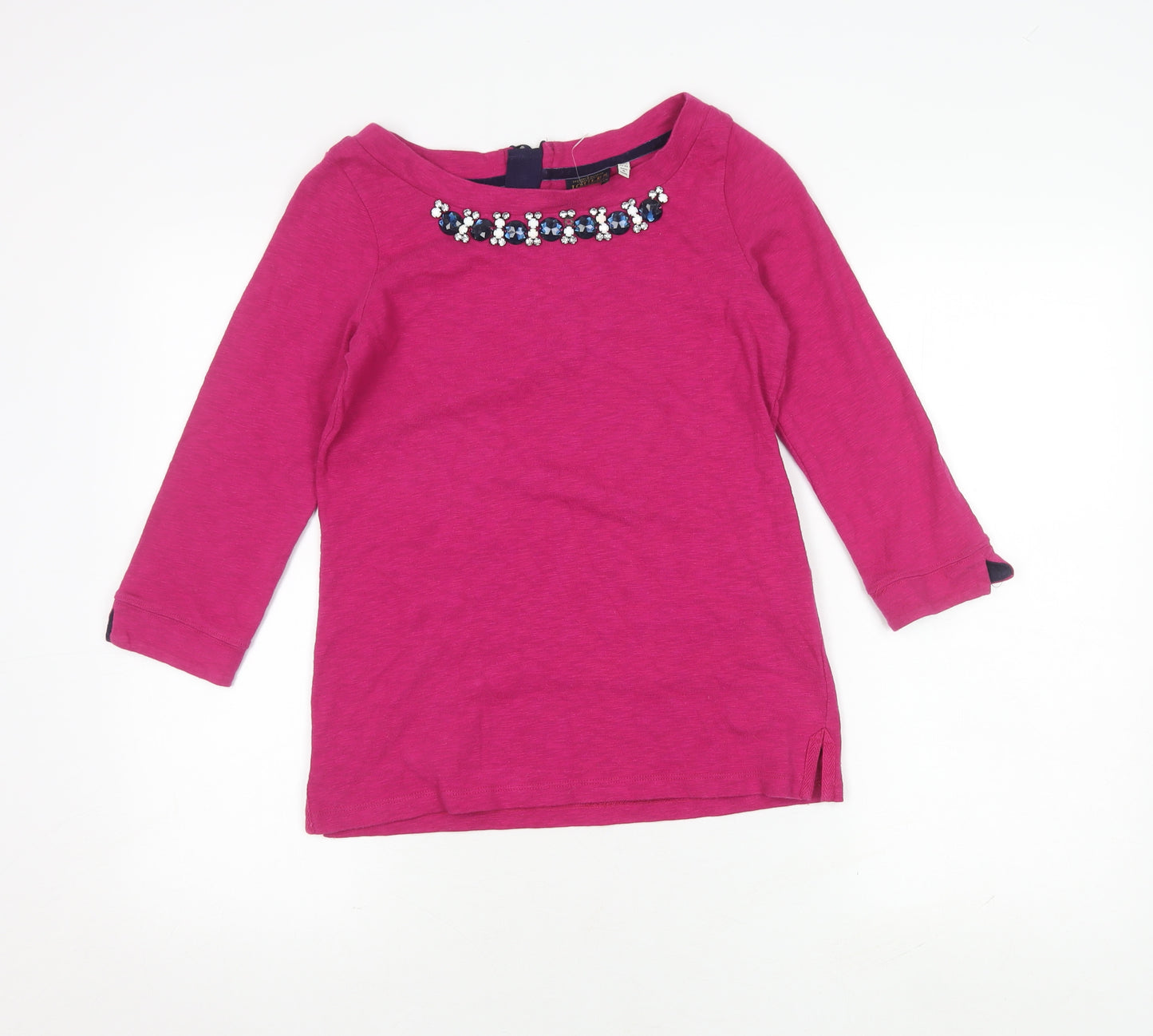 Joules Women's Pink XS Beaded Boat Neck Top