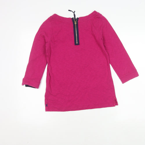 Joules Women's Pink XS Beaded Boat Neck Top