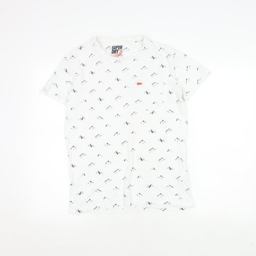 Superdry Men's White Graphic Print T-Shirt, Size S