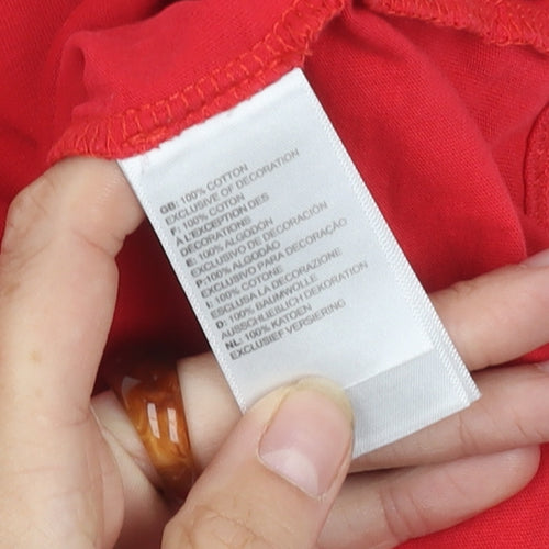 The North Face Boys Red XL T-Shirt with Logo