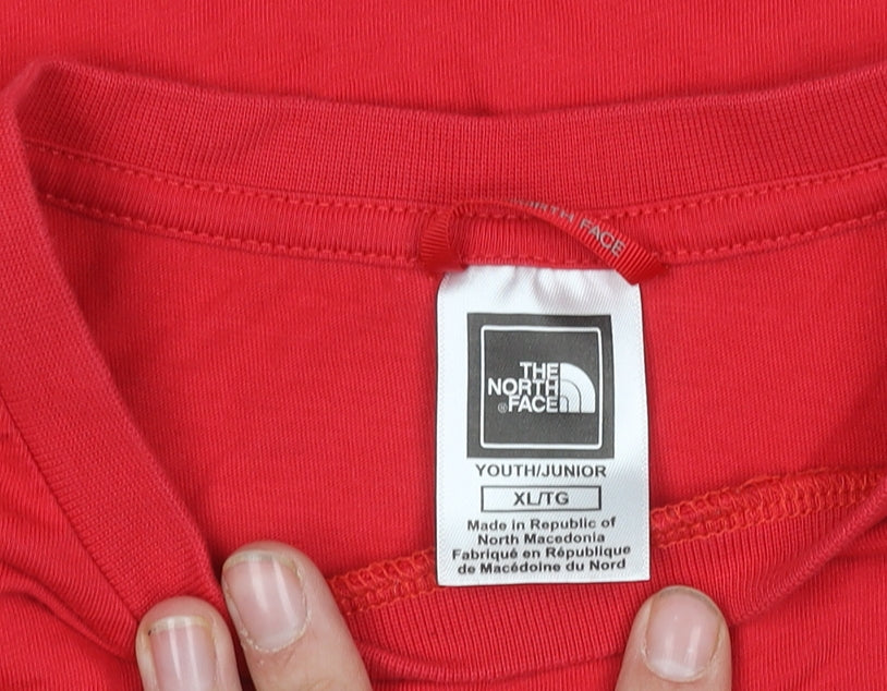 The North Face Boys Red XL T-Shirt with Logo