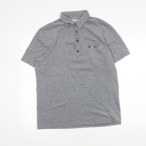 Farah Men's Grey Polo Shirt M Short Sleeve Cotton