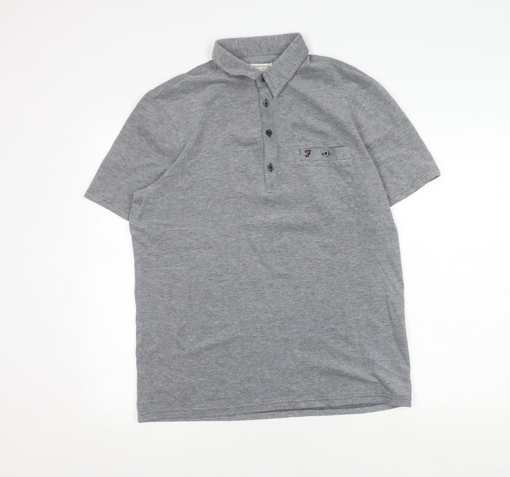 Farah Men's Grey Polo Shirt M Short Sleeve Cotton